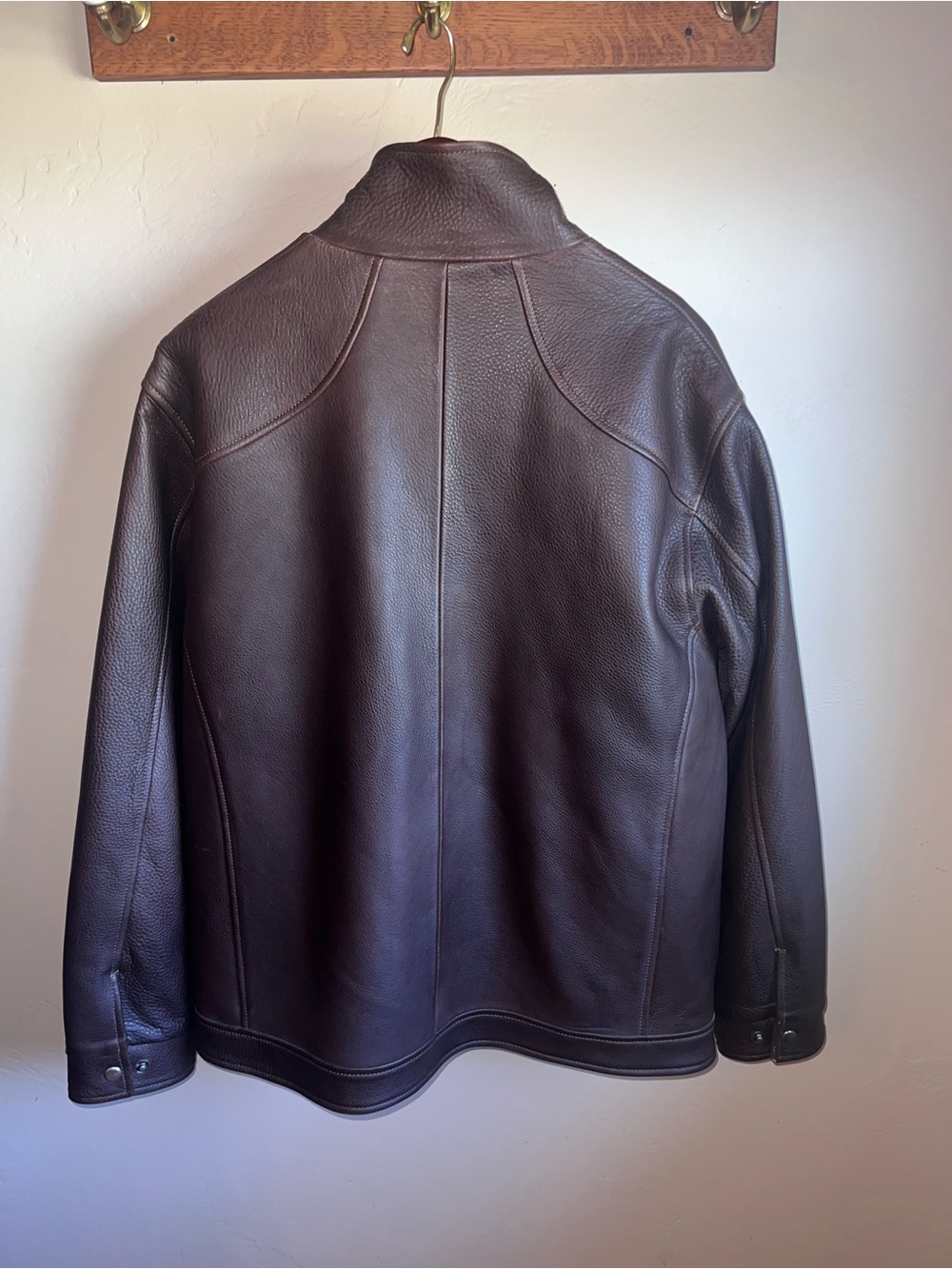 Orvis Dark Brown Bison Leather Jacket - Picture 2 of 14
